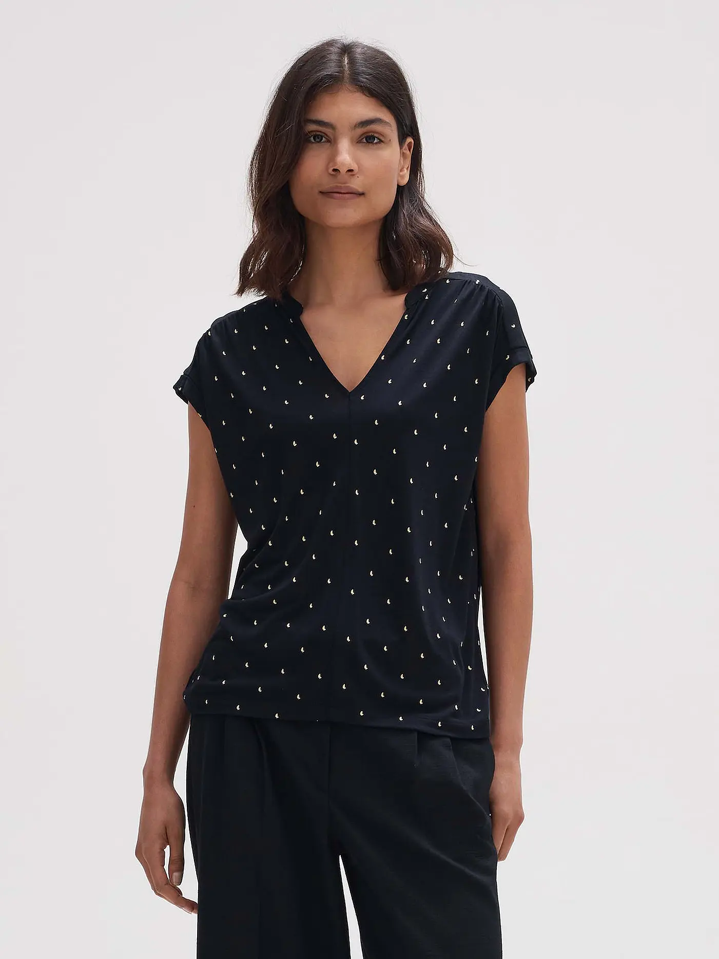 OPUS | Bluse SANDI DOTSY | schwarz